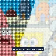 SpongeBob Patrick en Octo in Bikinibroek – close-up van de steentjes