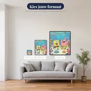 SpongeBob en Patrick dansen op een onderwaterfeest – beschikbare formaten