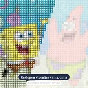 SpongeBob en Patrick dansen op een onderwaterfeest – close-up van de steentjes