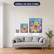 SpongeBob und Patrick reiten ein riesiges Seepferdchen – verfügbare Größen