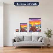Bob et Patrick contemplent le coucher de soleil – tailles disponibles