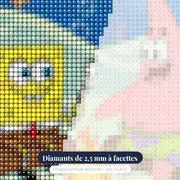Bob et Patrick au feu de camp – gros plan des diamants