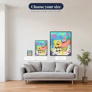SpongeBob and Patrick Smiling with Floating Flowers – available sizes
