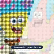 Bob et Patrick souriants avec fleurs marines – gros plan des diamants