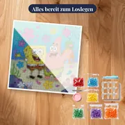 SpongeBob und Patrick mit schwebenden Blumen – Set bereit zum Loslegen