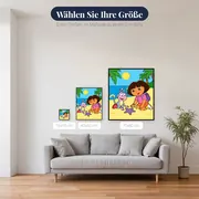 Dora und Boots entdecken einen Seestern am Strand – verfügbare Größen