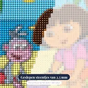 Dora en Boots ontdekken een zeester op het strand – close-up van de steentjes