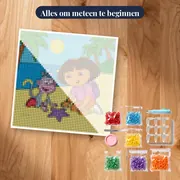 Dora en Boots ontdekken een zeester op het strand – pakket klaar om te beginnen