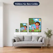 Dora und Boots pflücken Früchte am Baum – verfügbare Größen