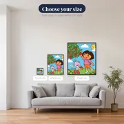 Dora and Boots Picking Fruit from a Tree – available sizes