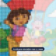 Dora en Boots in een luchtballon – close-up van de steentjes