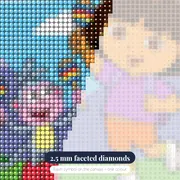 Dora and Boots Playing Maracas on a Hill – diamond close-up