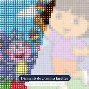 Dora et Babouche jouant des maracas – gros plan des diamants