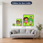 Dora und Boots mit Swiper im Busch – verfügbare Größen