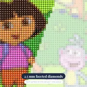 Dora Boots and Swiper Hiding Behind Bush – diamond close-up