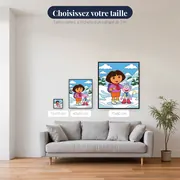 Dora et Babouche dans les montagnes enneigées – tailles disponibles