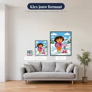 Dora en Boots in de besneeuwde bergen – beschikbare formaten