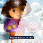 Dora et Babouche dans les montagnes enneigées – gros plan des diamants