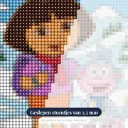 Dora en Boots in de besneeuwde bergen – close-up van de steentjes