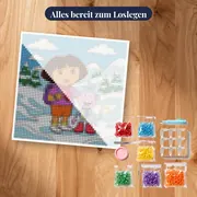 Dora und Boots im verschneiten Gebirge – Set bereit zum Loslegen