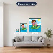 Dora and Boots Riding a Sea Turtle – available sizes