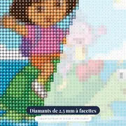 Dora et Babouche sur la tortue marine – gros plan des diamants