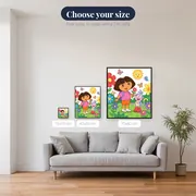 Dora and Boots in a Flower Garden – available sizes