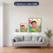 Dora et Babouche dans le jardin fleuri – tailles disponibles