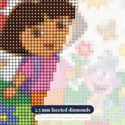 Dora and Boots in a Flower Garden – diamond close-up