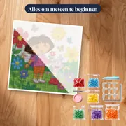 Dora en Boots in een bloementuin met vlinders – pakket klaar om te beginnen