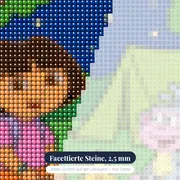 Dora und Boots beim Zelten unter Sternen – Nahaufnahme der Steine