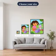 Dora and Boots Opening Backpack on the Grass – available sizes