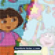Dora und Boots feiern eine bunte Geburtstagsparty – Nahaufnahme der Steine