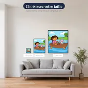 Dora et Babouche en barque sur le lac – tailles disponibles
