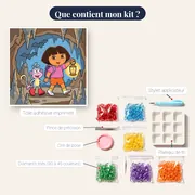 Dora et Babouche explorant une grotte à la lanterne – contenu du kit