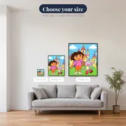 Dora and Boots Waving at the Castle – available sizes