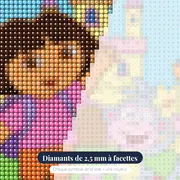Dora et Babouche devant le château – gros plan des diamants