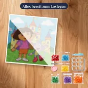 Dora und Boots winken vor dem Schloss – Set bereit zum Loslegen