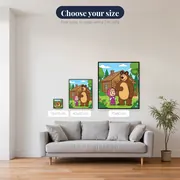 Masha and the Bear at the Forest House – available sizes