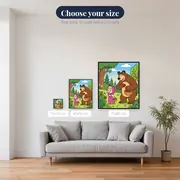 Masha and the Bear Picking Berries in the Woods – available sizes