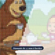 Goûter à la confiture avec Masha et Michka – gros plan des diamants