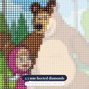 Masha and the Bear on a Tree Swing – diamond close-up