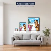 Masha and the Bear Building a Snowman – available sizes