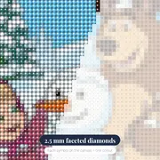 Masha and the Bear Building a Snowman – diamond close-up