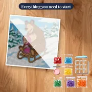 Masha and the Bear Sledding Down a Snowy Hill – kit ready to start