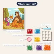 Masha and the Bear Playing in Autumn Leaves – kit contents