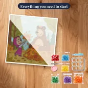 Masha and the Bear Playing in Autumn Leaves – kit ready to start