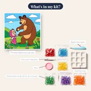 Masha and the Bear Dancing on a Flower Meadow – kit contents