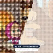 Reading by the Fireplace with Masha and the Bear – diamond close-up