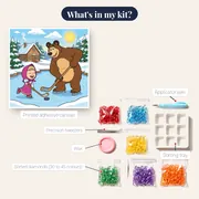 Masha and the Bear Playing Hockey on Ice – kit contents